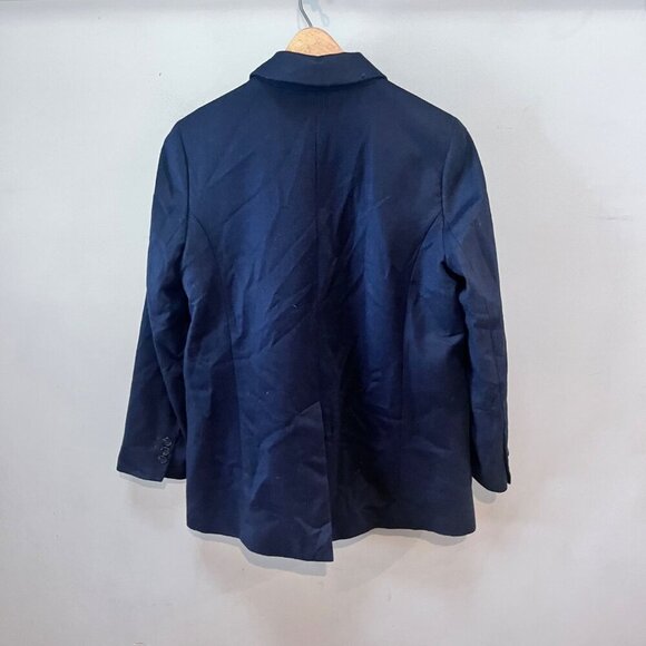 NEW- Talbots Womens Blazer Size 6 Navy Wool Blend Italian Fabric - Picture 2 of 5